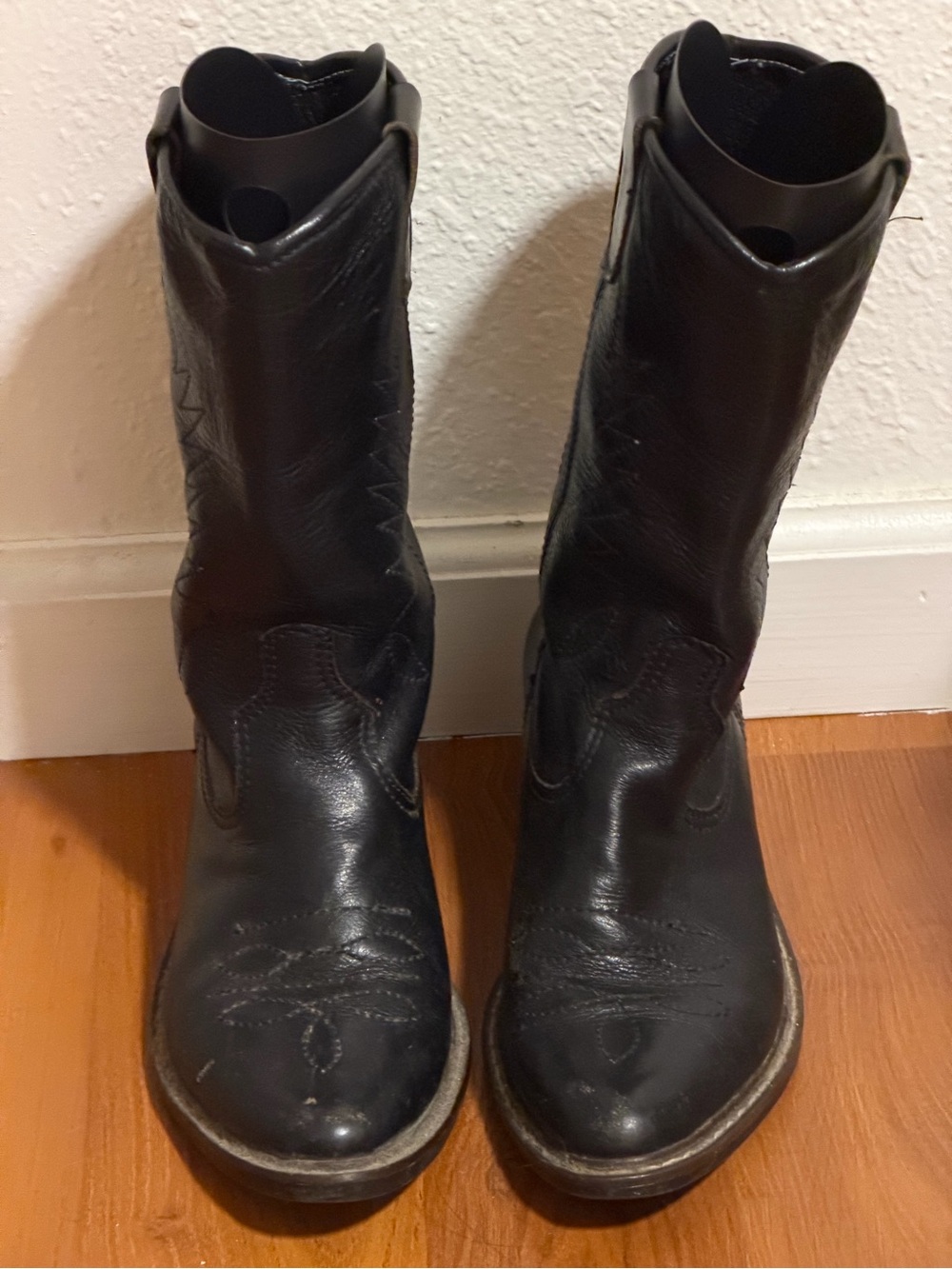 Black Leather Western Boots